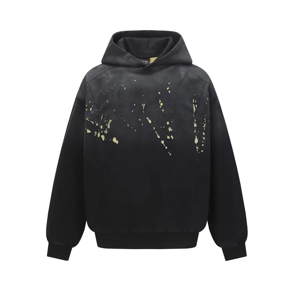 Distressed Heart Pattern Hoodie