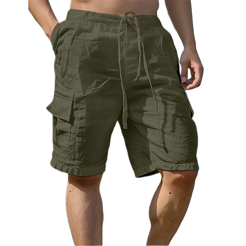 Cotton Linen Utility Shorts