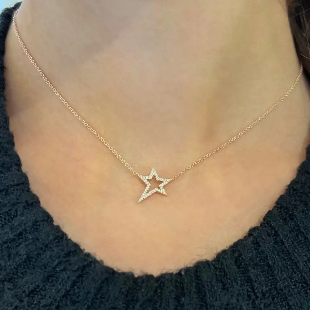 Polished Star Diamond Necklace