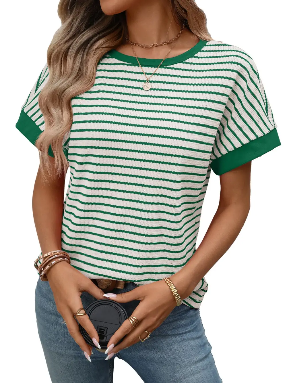 Patchwork Crewneck Short Sleeve Tee