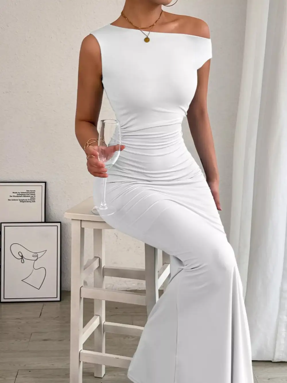 Easy Fit Ruched Maxi Dress
