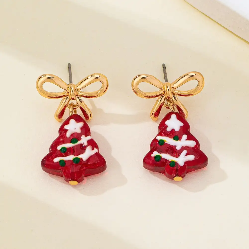 Christmas Tree Bow Drop arrings