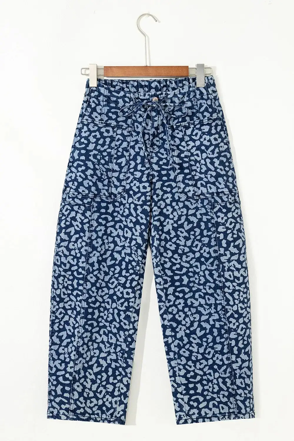 Leopard Print Wide Leg Jeans