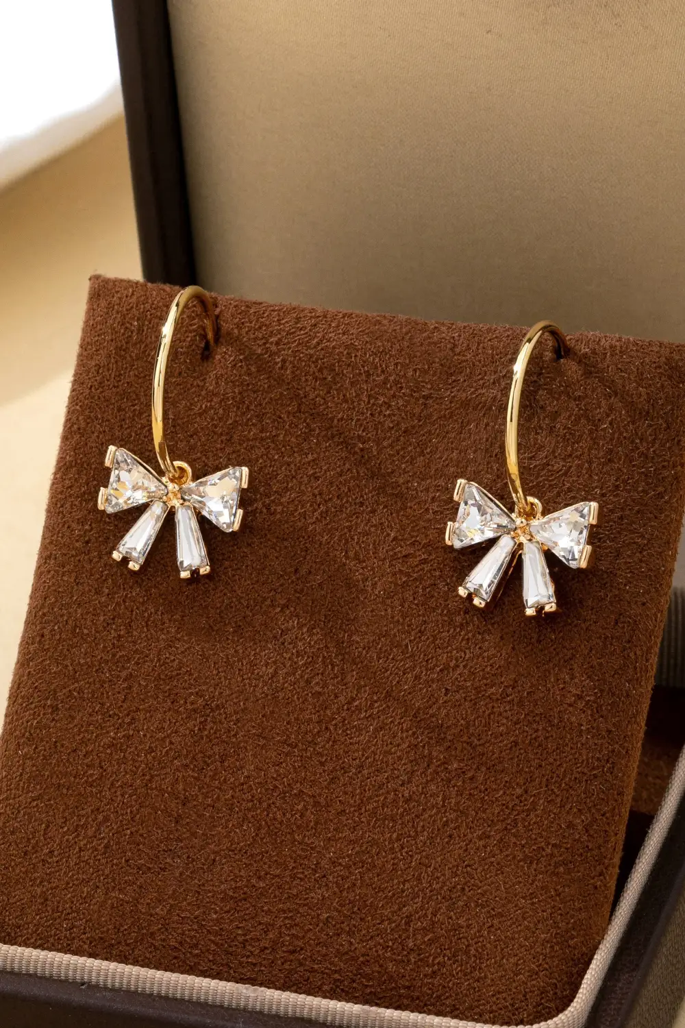 Crystal Bow Hoop arrings