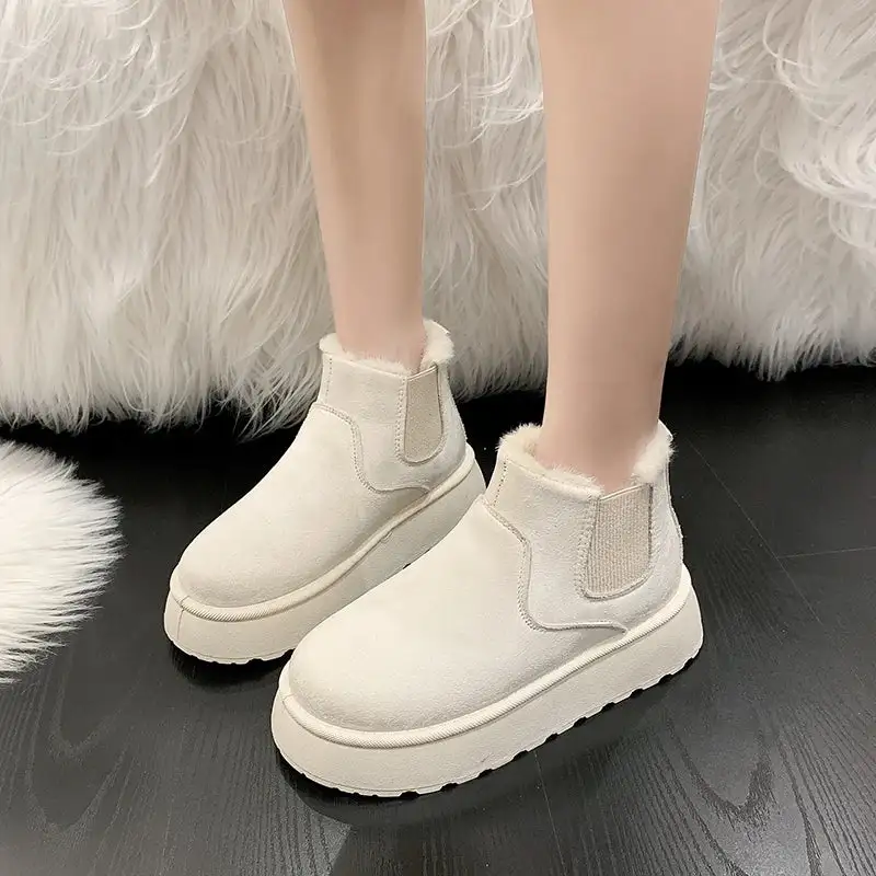 Plush-Lined Warm-Lined Ankle Boots