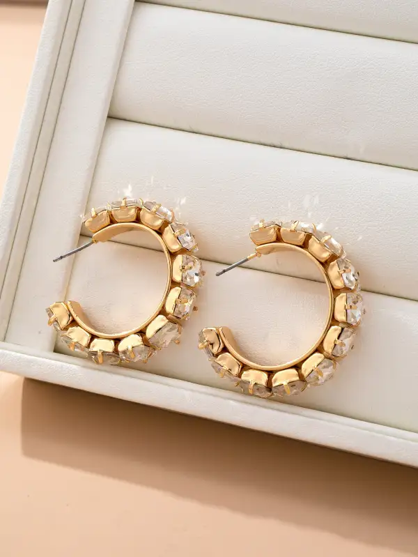 Crystal ncrusted Hoop arrings