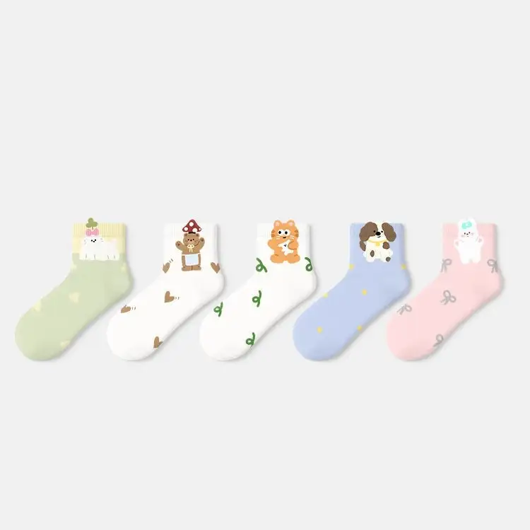 Whimsical Cartoon Animal Ankle Socks