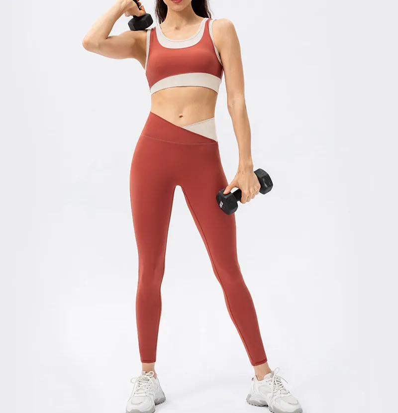 Sleeveless High-Waist Bra, Leggings and Trousers Active Set