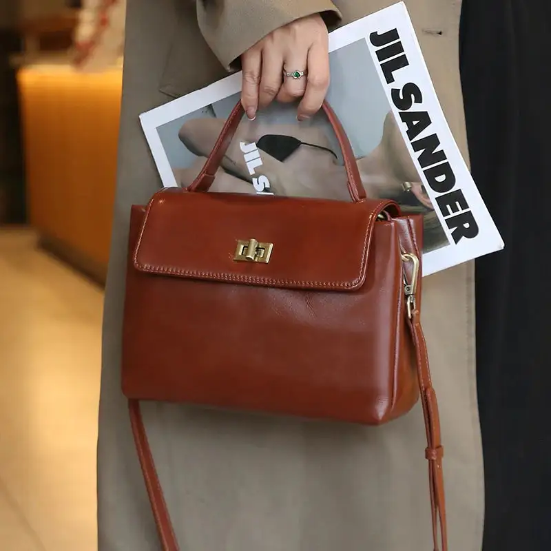 Classic Casual: Genuine Leather Luxury Handbag