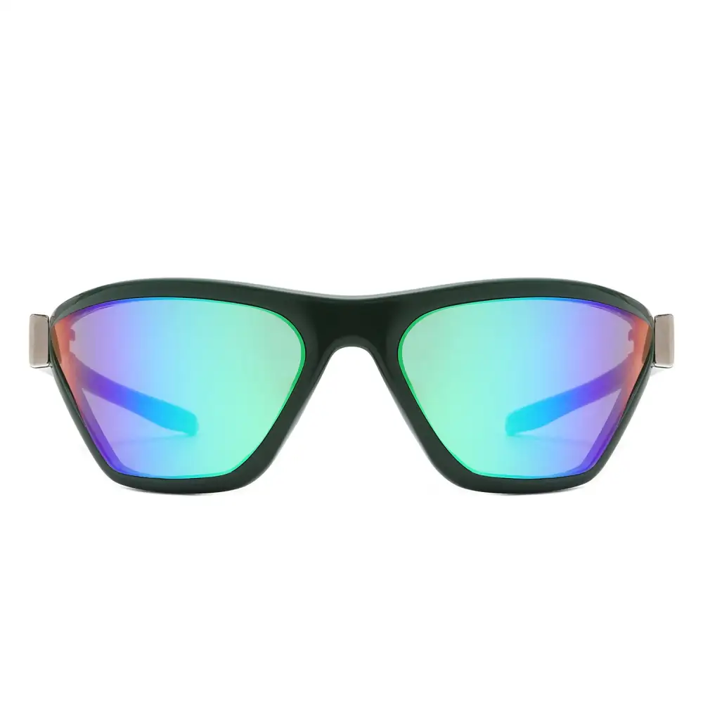 Square Mirrored Wrap Around Sport Sunglasses