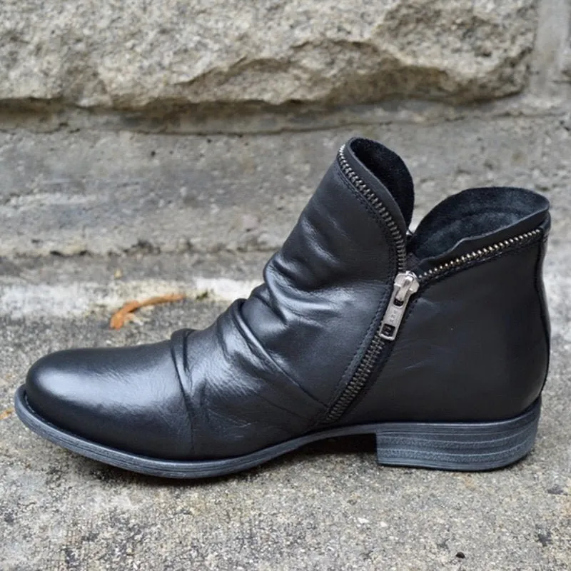  Side Zipper Ankle Boots Apparel