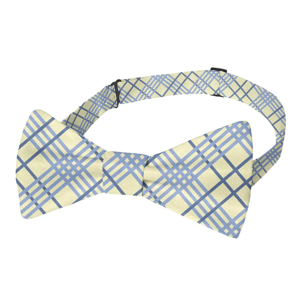 Refined Plaid Motif Bow Tie