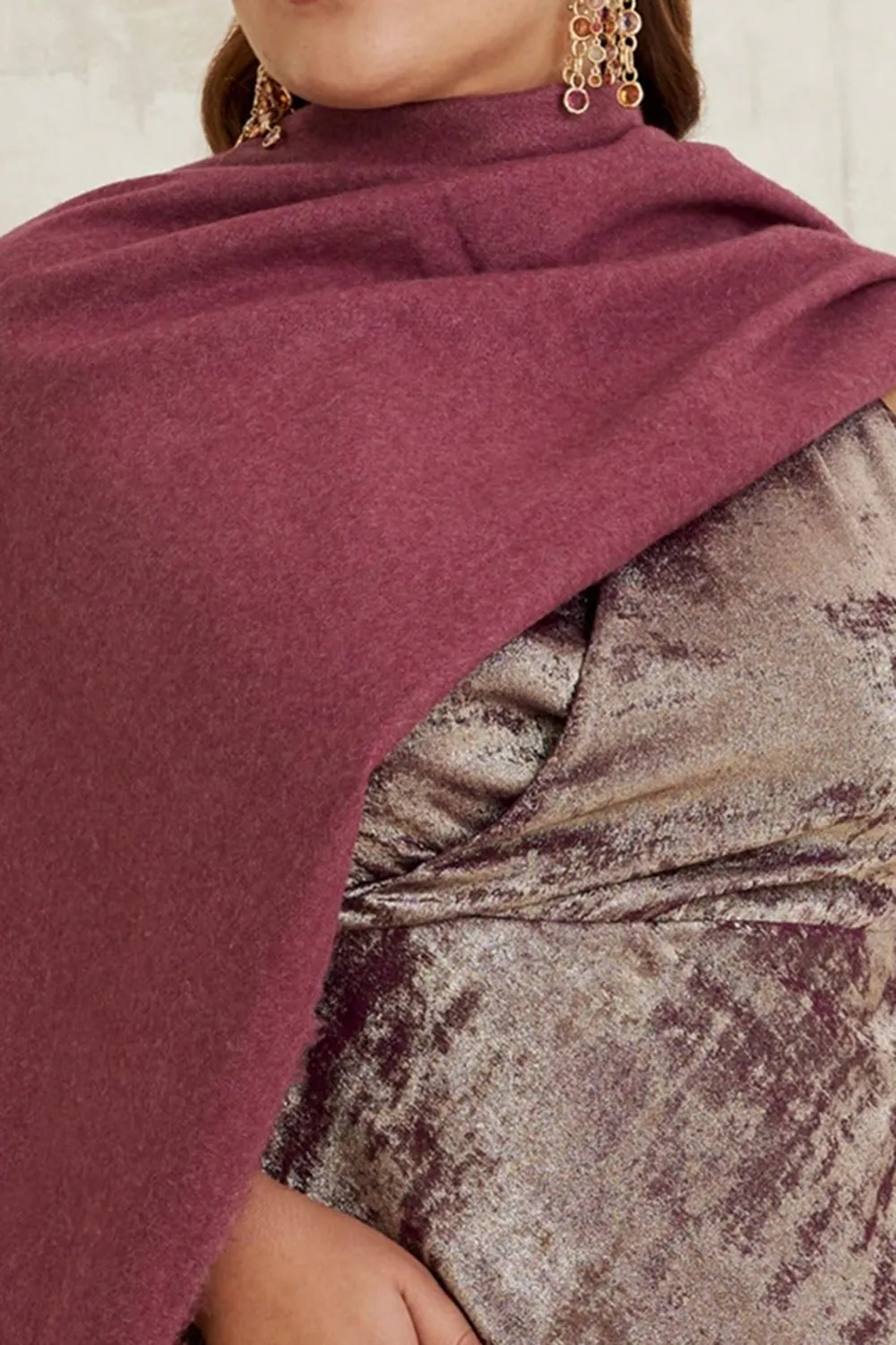 Plum No Printing Women's Shawl