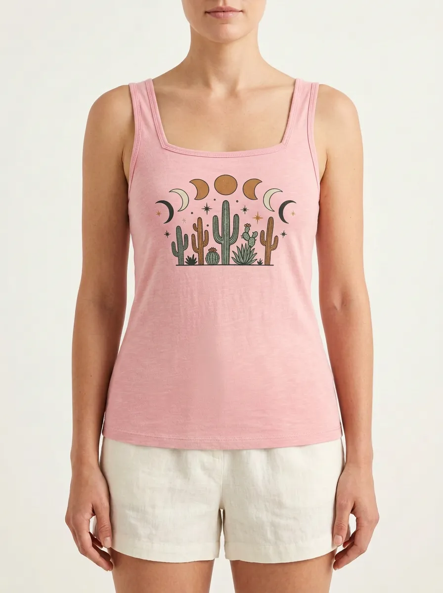 Cactus Moon Celestial Built-In Bra Tank Top