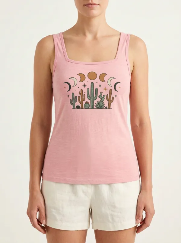 Cactus Moon Celestial Built-In Bra Tank Top