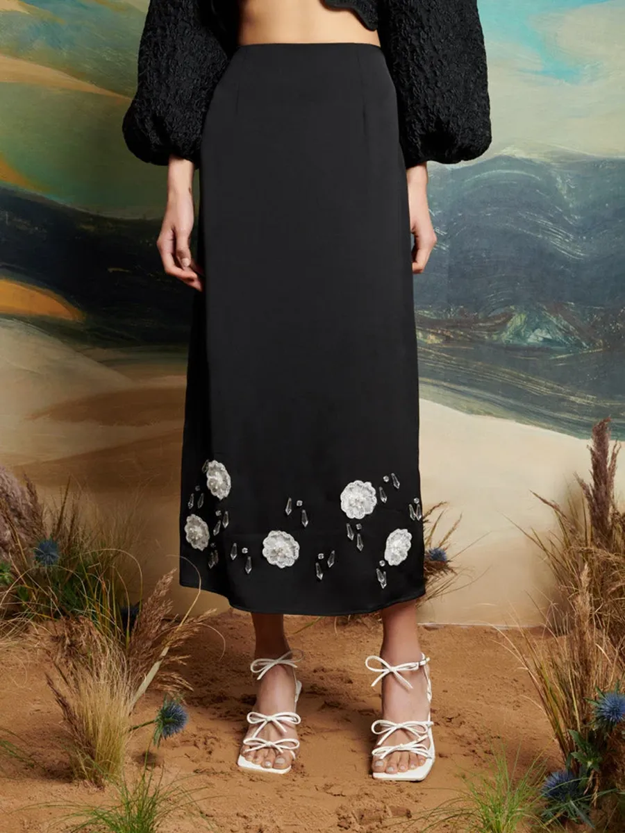 Casual Hearts Art Graphic Midi Skirt