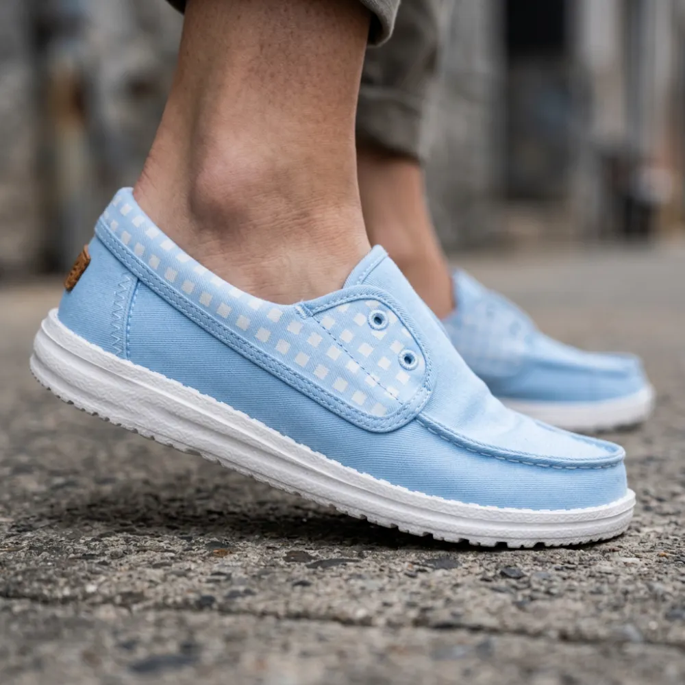 Wendy Cru Gingham Slip On Shoes