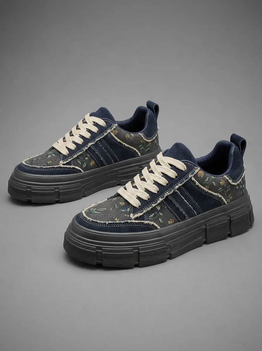 Men's Vintage Floral Pattern Patterned Skate Shoes