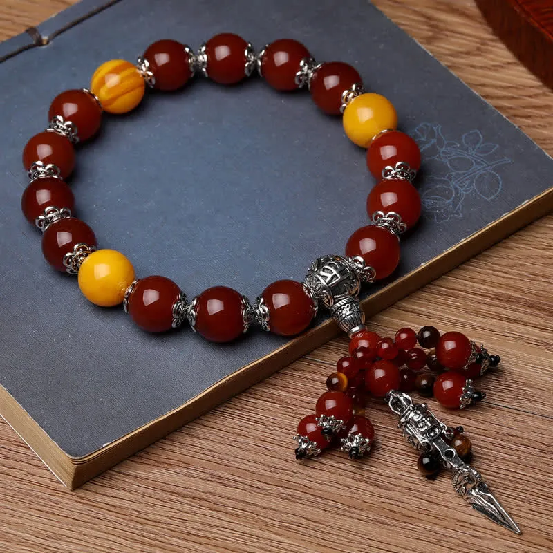 Natural Tiger Eye Agate Dragon Vein Agate Bracelet