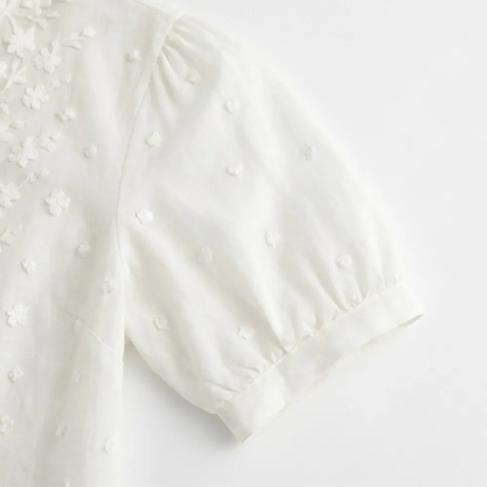 Embroidered Eyelet Blouse