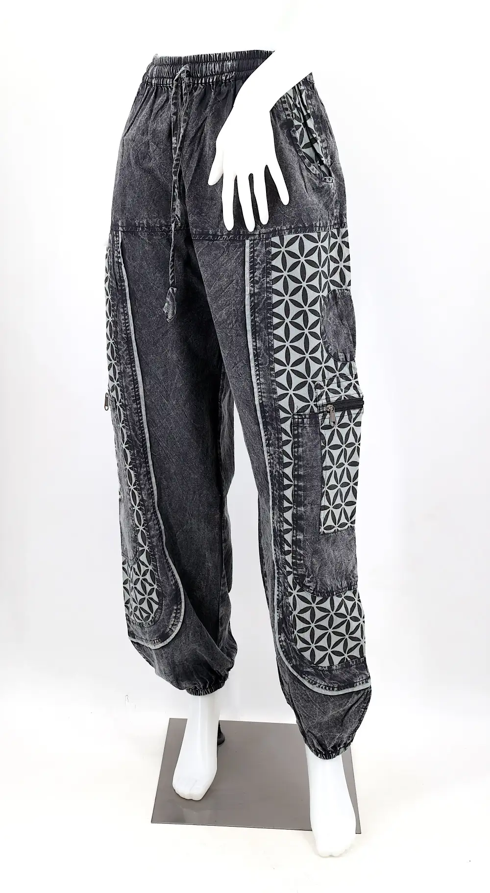 Women's Easy Fit Harem Patchwork Drawstring Pants