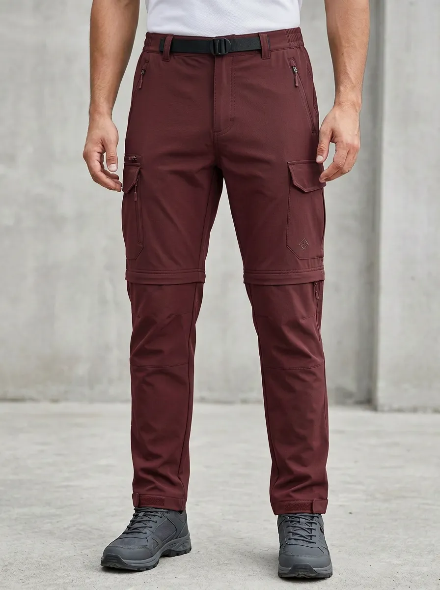 Men's Frontier Outdoor Multi-Pocket Waterproof Zip-Off Tactical Cargo Pants