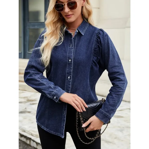 Button-Down Collared Denim Shirt