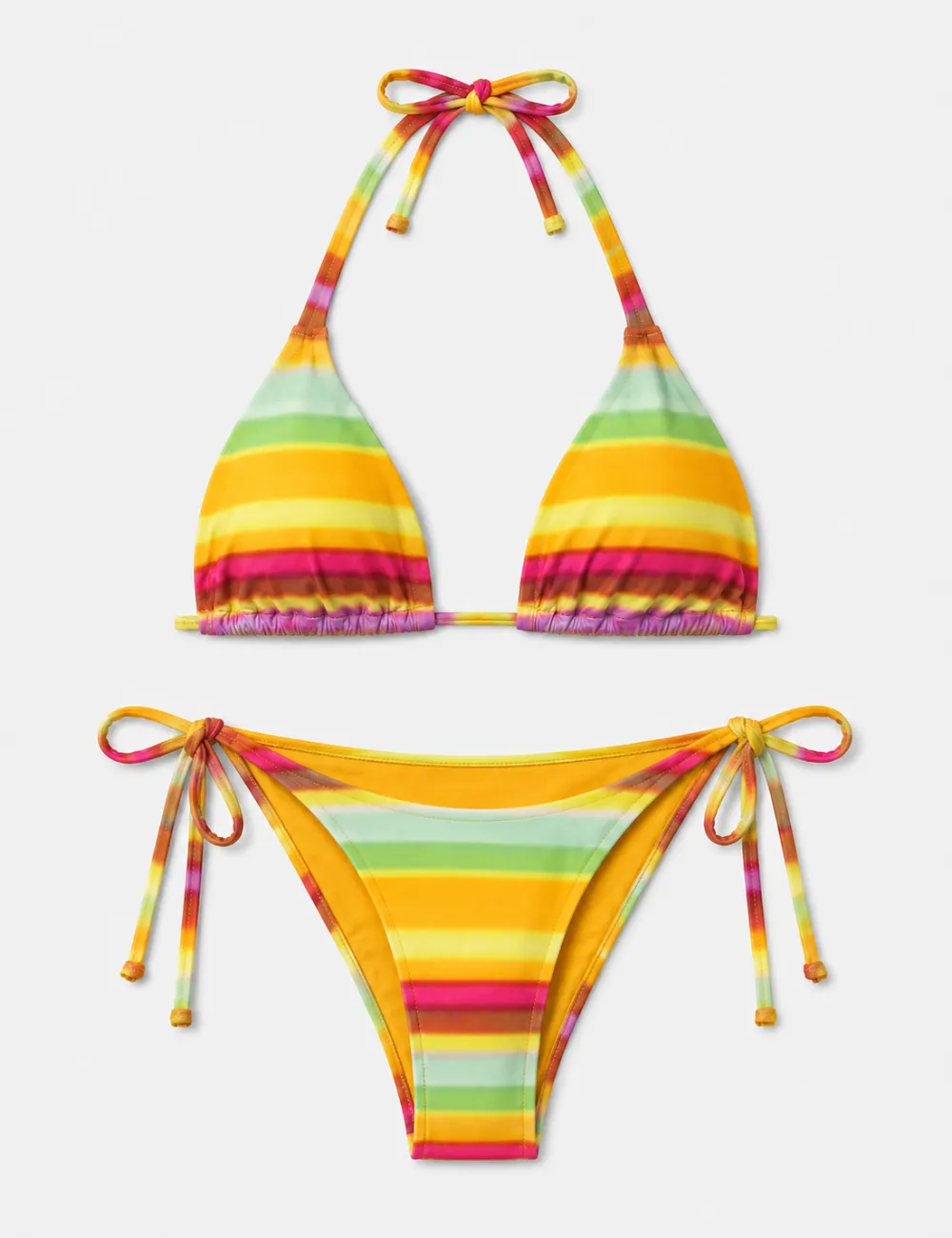 Sunset Halter Triangle Piece Bikini Set