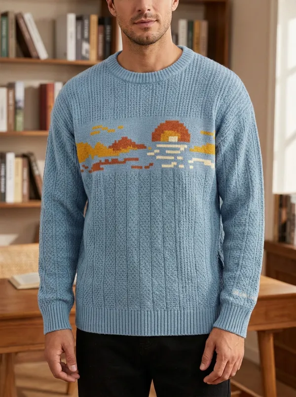 Men's Sunset Landscape Sweater