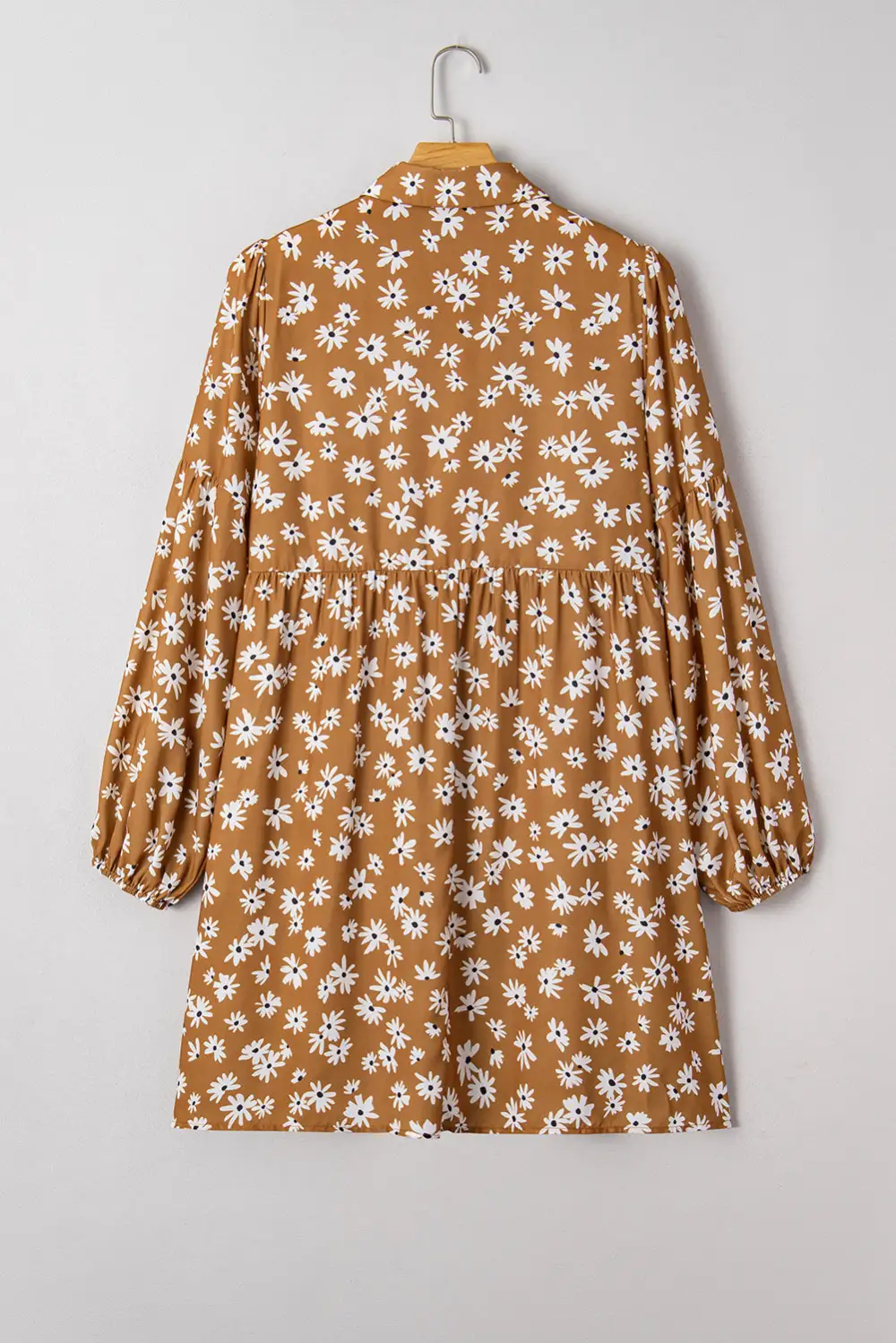 Wearable Cut Floral Printed Split Neck Dress