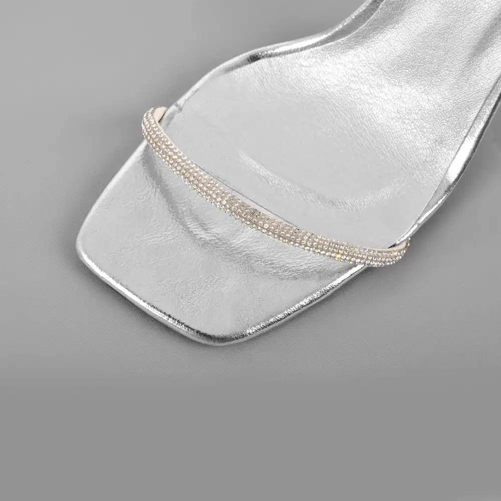 Rhinestone Ankle Strap Stiletto Sandals