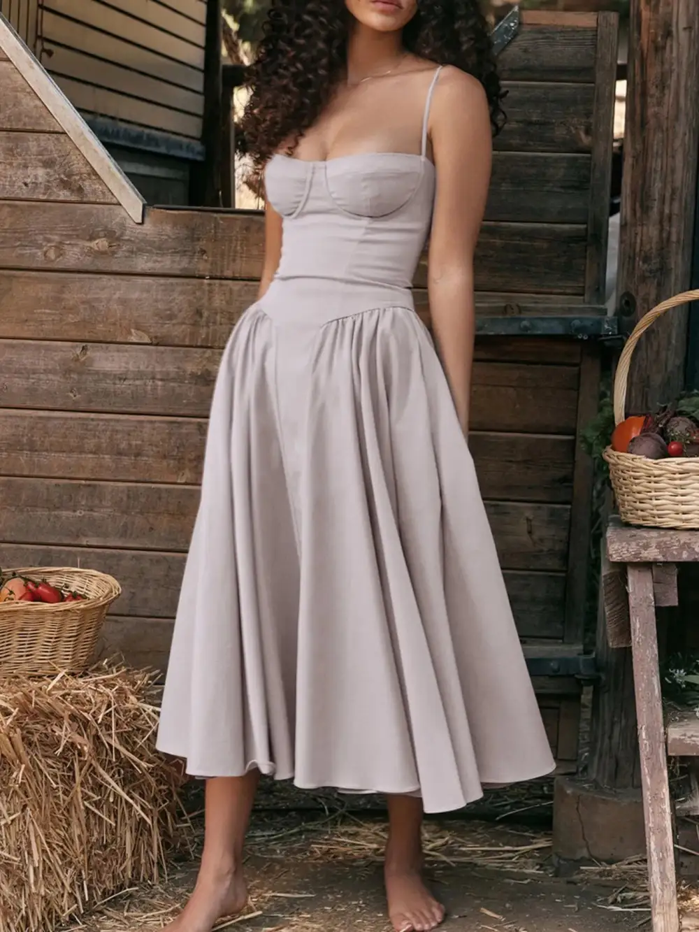 Ruched Sweetheart Neck Cami Dress