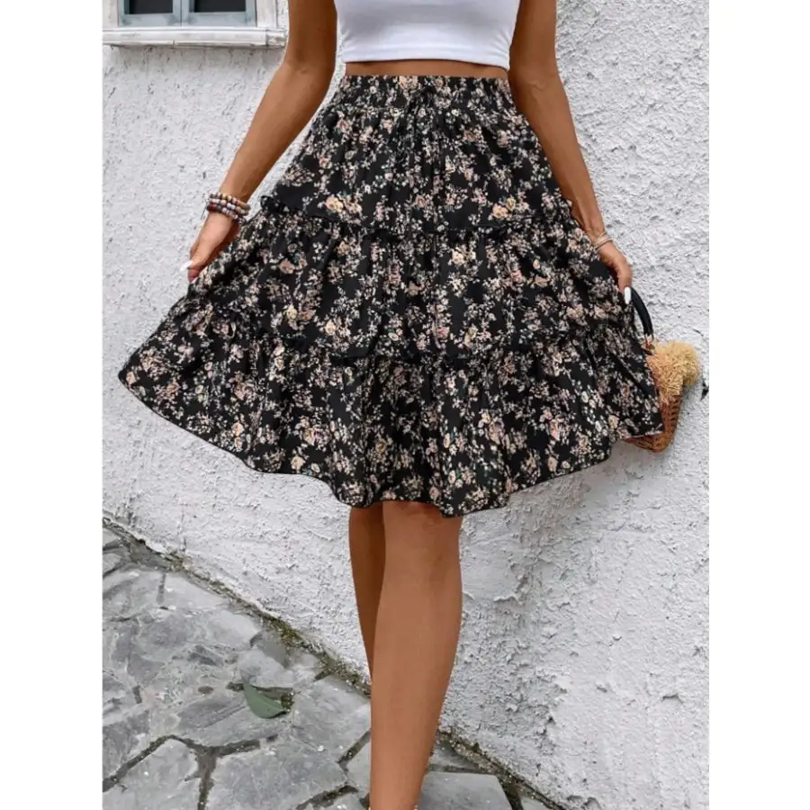 Everyday Print Midi Skirt