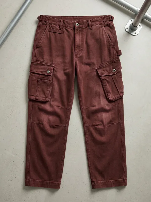 Men's Military Style Olive Green Multi-Pocket Utility Loop Cargo Pants