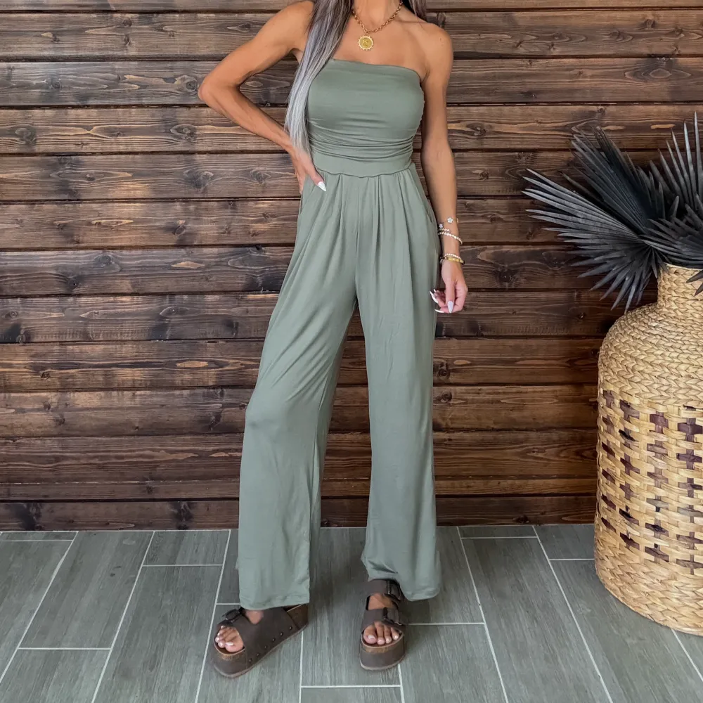 Easy Breezy Shirring Palazzo Jumpsuit