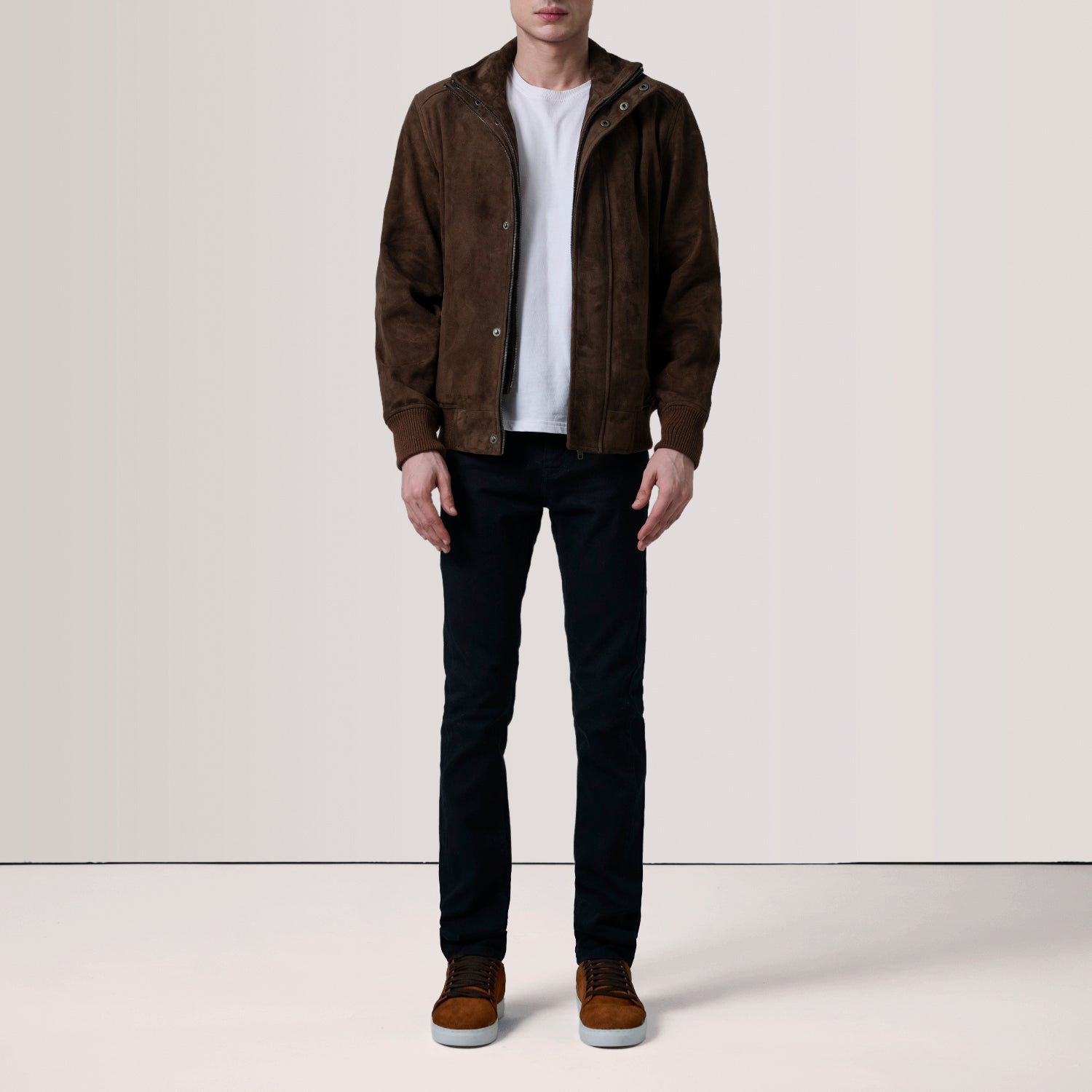 Men's Rugged Bomber Suede Jacket