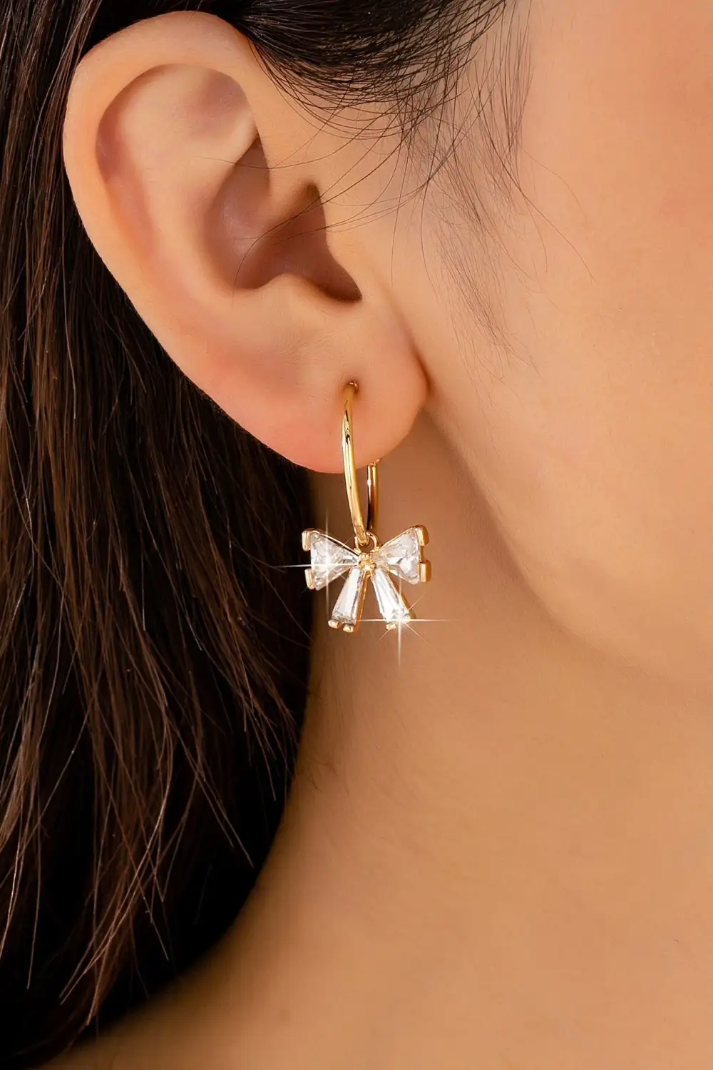 Crystal Bow Hoop arrings