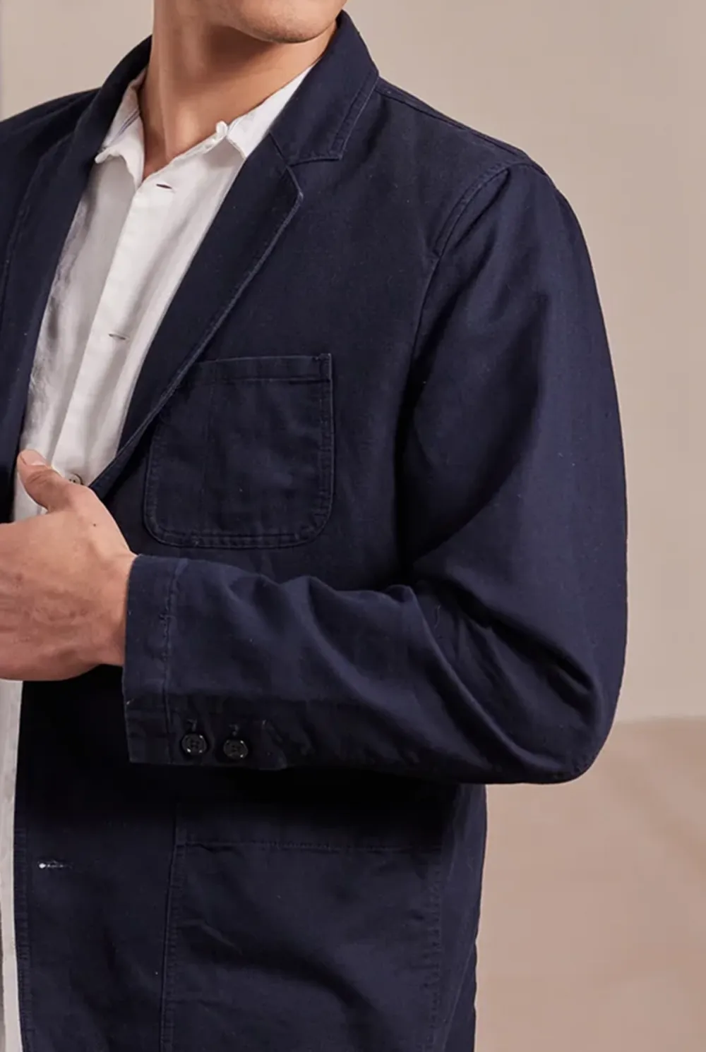 Stone Cotton Blazer