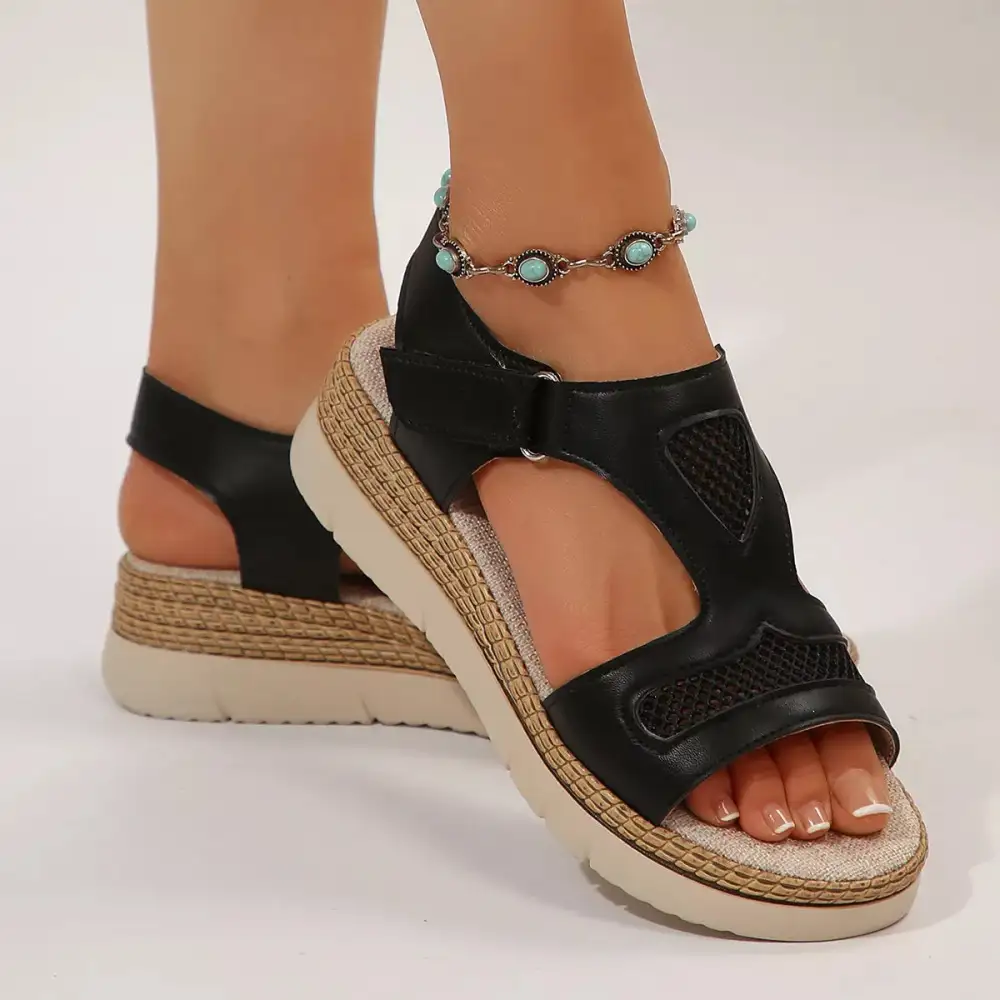 Daytime Lounge Open Toe Wedge Sandals