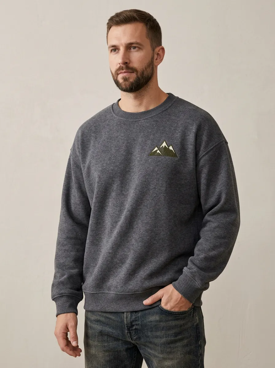 Men's Charcoal Outdoor Mountain Fleece Sweatshirt