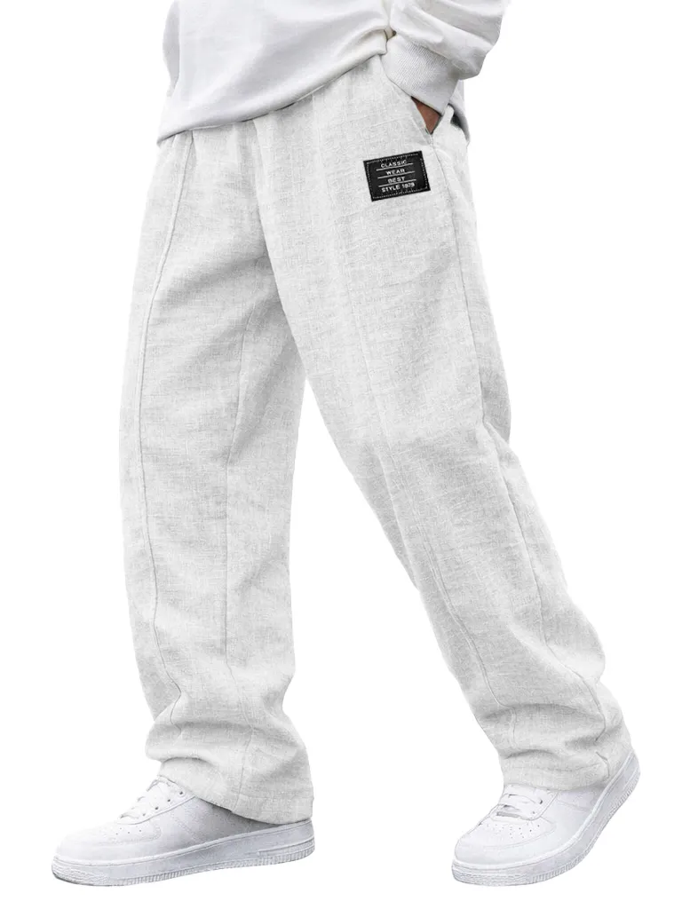 Linen Blend Pull On Pants