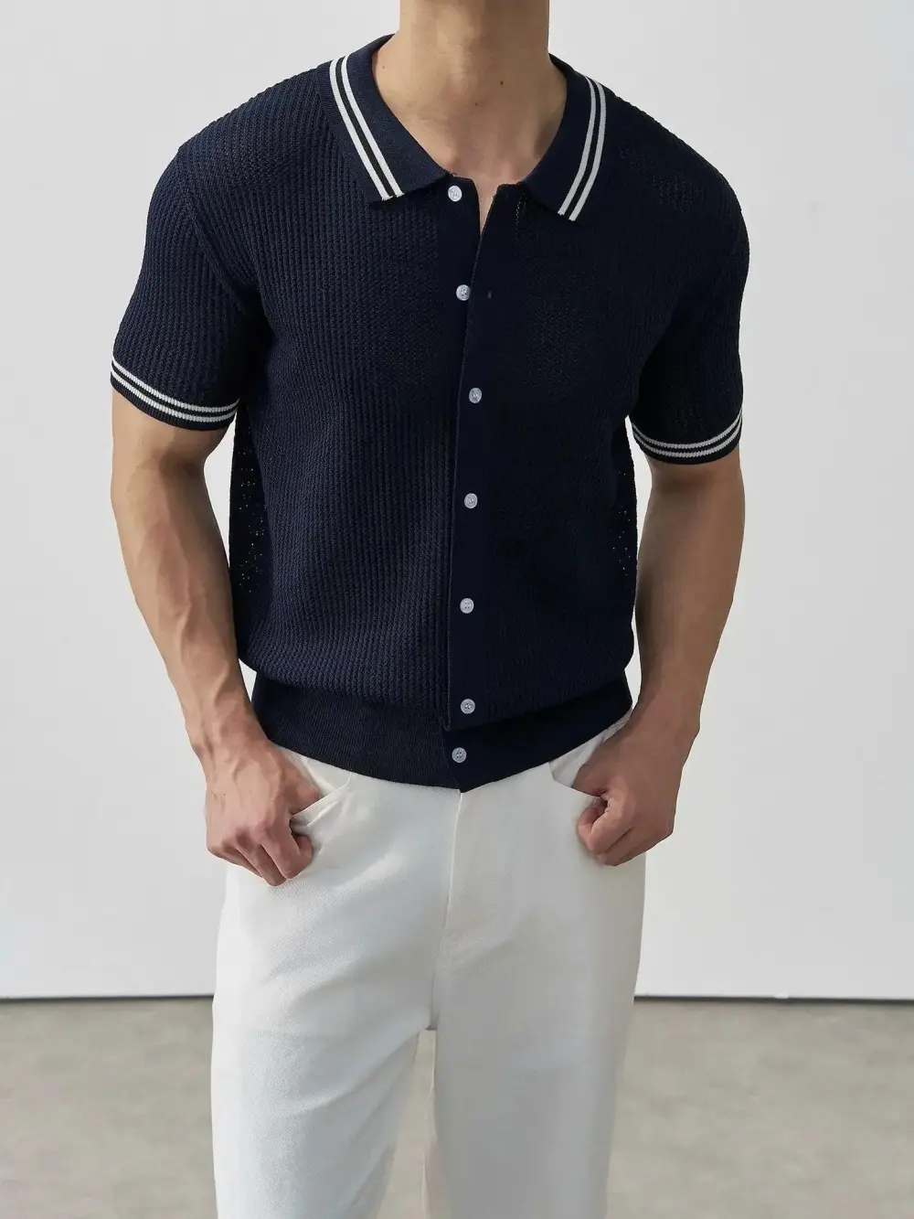 Relaxed Collared Knit Shirt