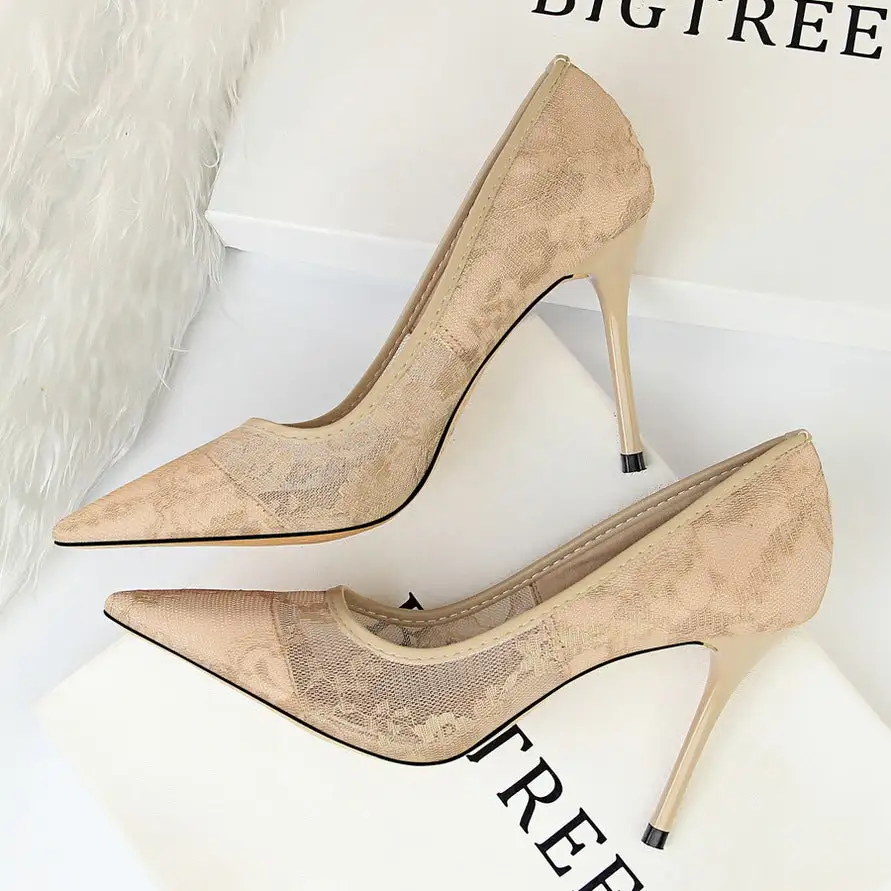 Hollow Detail Pointed Toe Stiletto Heels