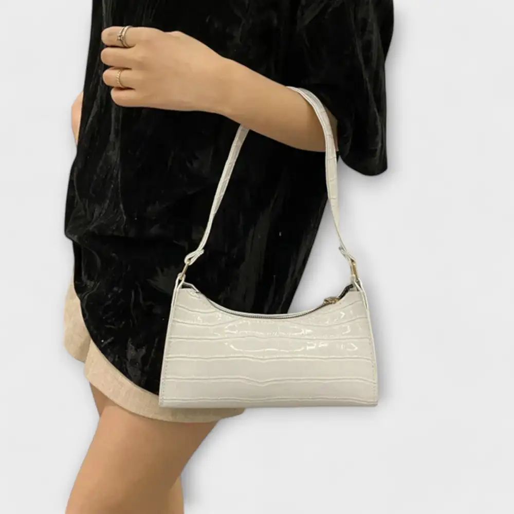 Flat Base Leather Handbag