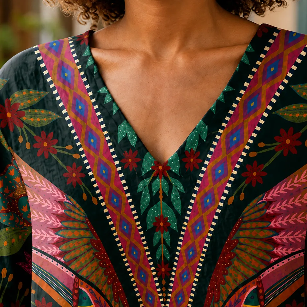 V-Neck Draped Blouse