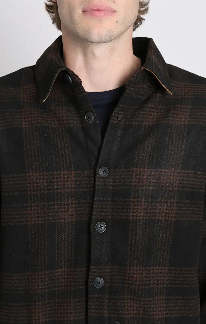 Wool Blend Sherpa Lined Shirt Jacket