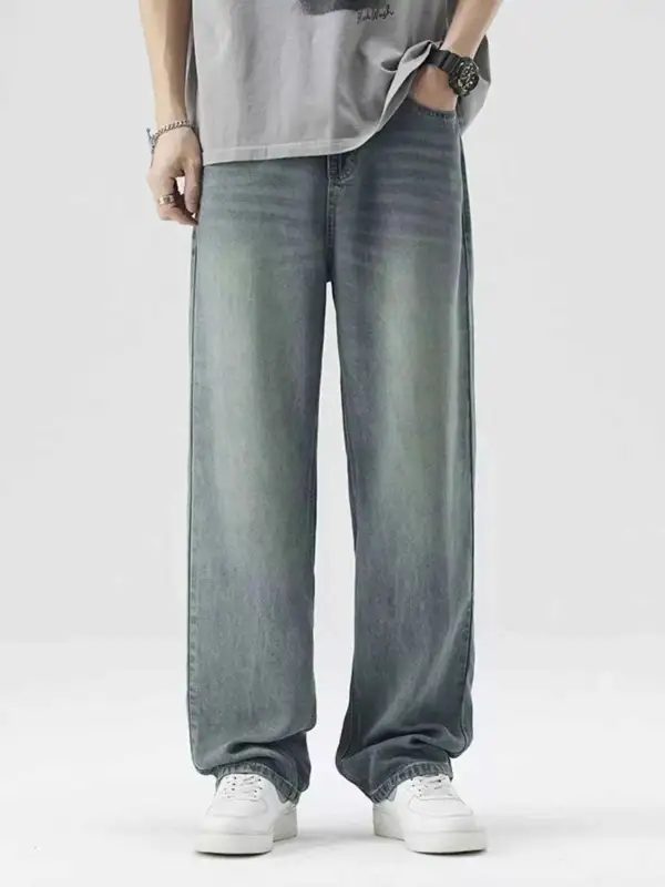 Modern Washed Wide Leg Relaxed Fit Jeans