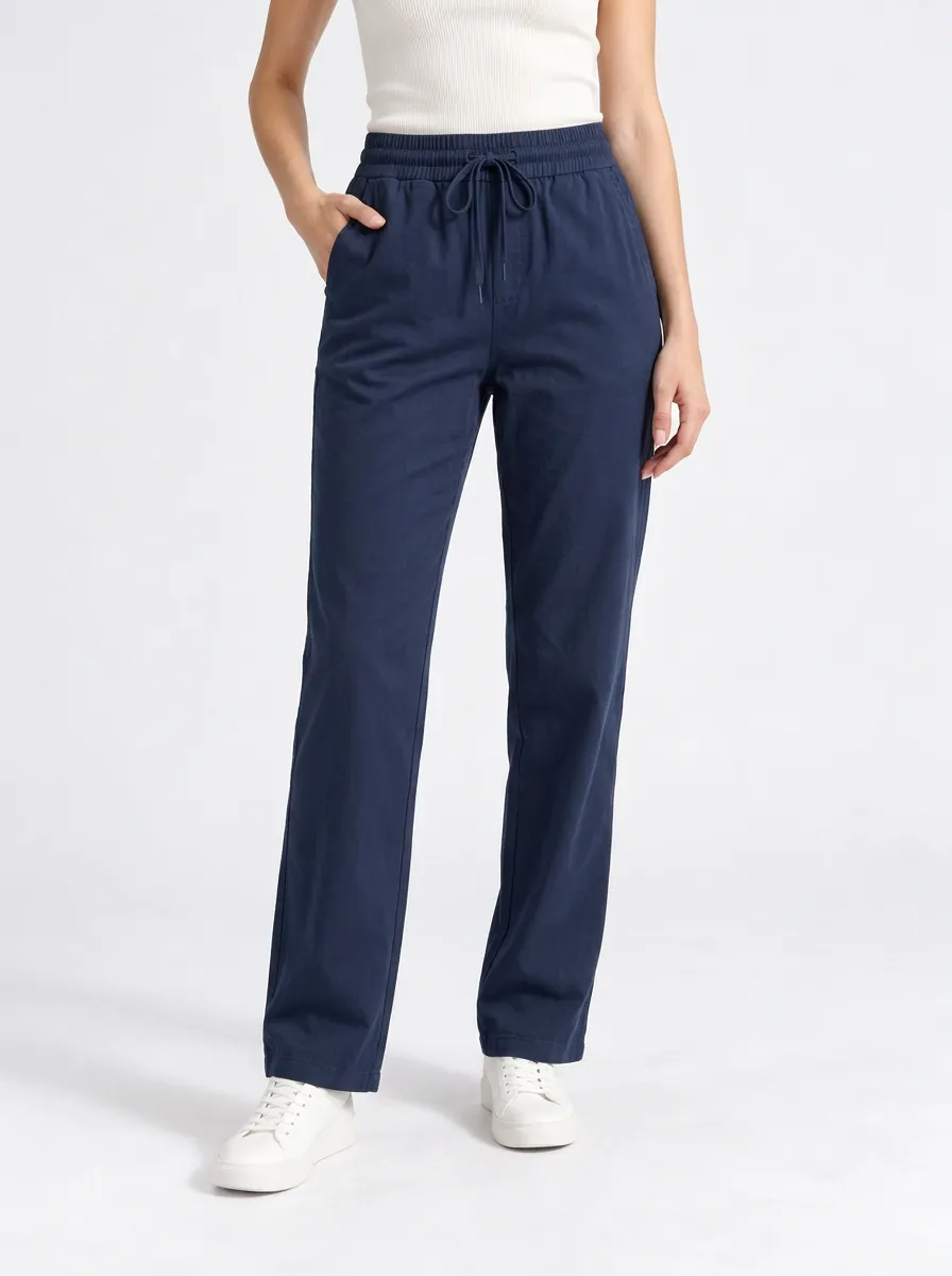 Women's Casual Trousers with Elastic Waist