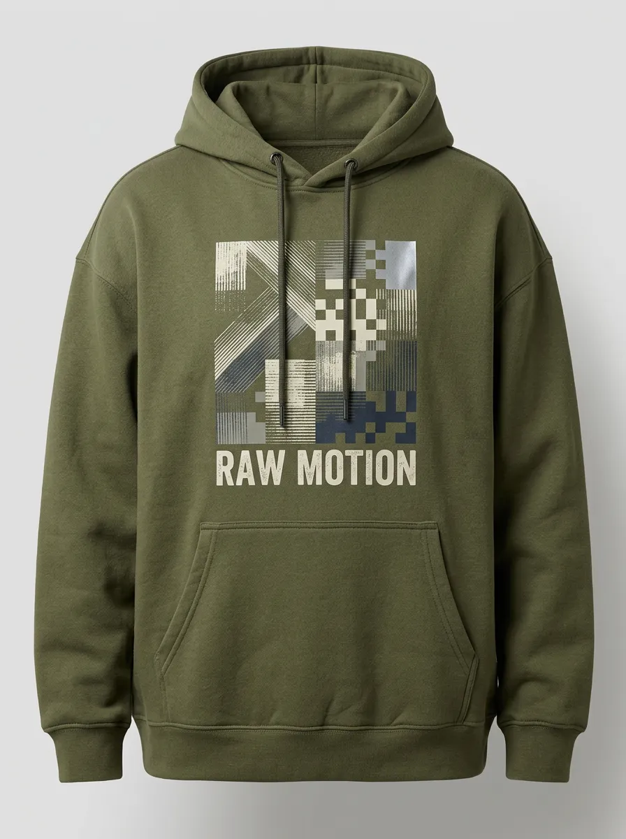 Urban Pixel Geometric Men's Graphic Hoodie