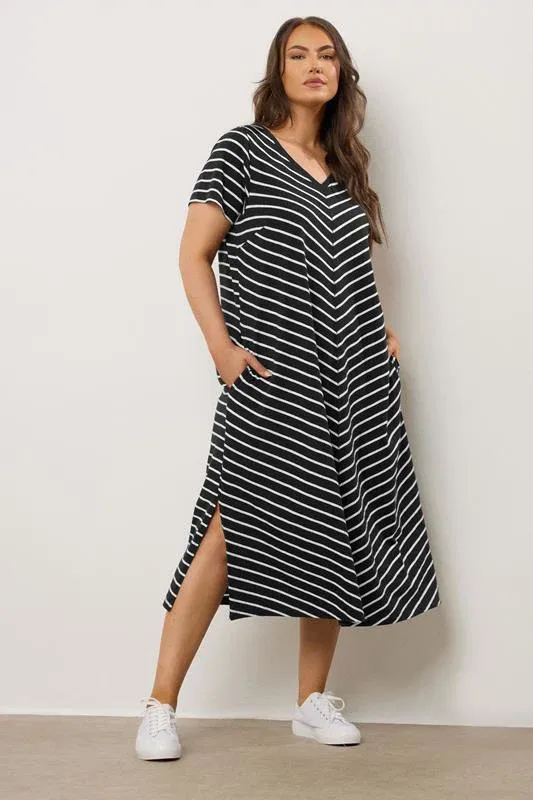 Black Stripe Premium Cotton Dress